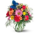 Teleflora's Butterfly & Blossoms Vase
