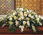 Pure White Casket Spray in Midlothian TX, Growing Ideas