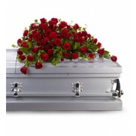 Red Rose Reverence Casket Spray