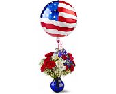Growing Ideas, Midlothian, Texas - Red, White and Balloon Bouquet, picture