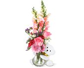 Teleflora's Bear Hug Bear with Pink Roses, picture