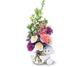 Growing Ideas, Midlothian, Texas - Teleflora's Bear Hug Bear with White Roses, picture