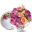 Pink Roses Teacup Bouquet in Midlothian TX Growing Ideas